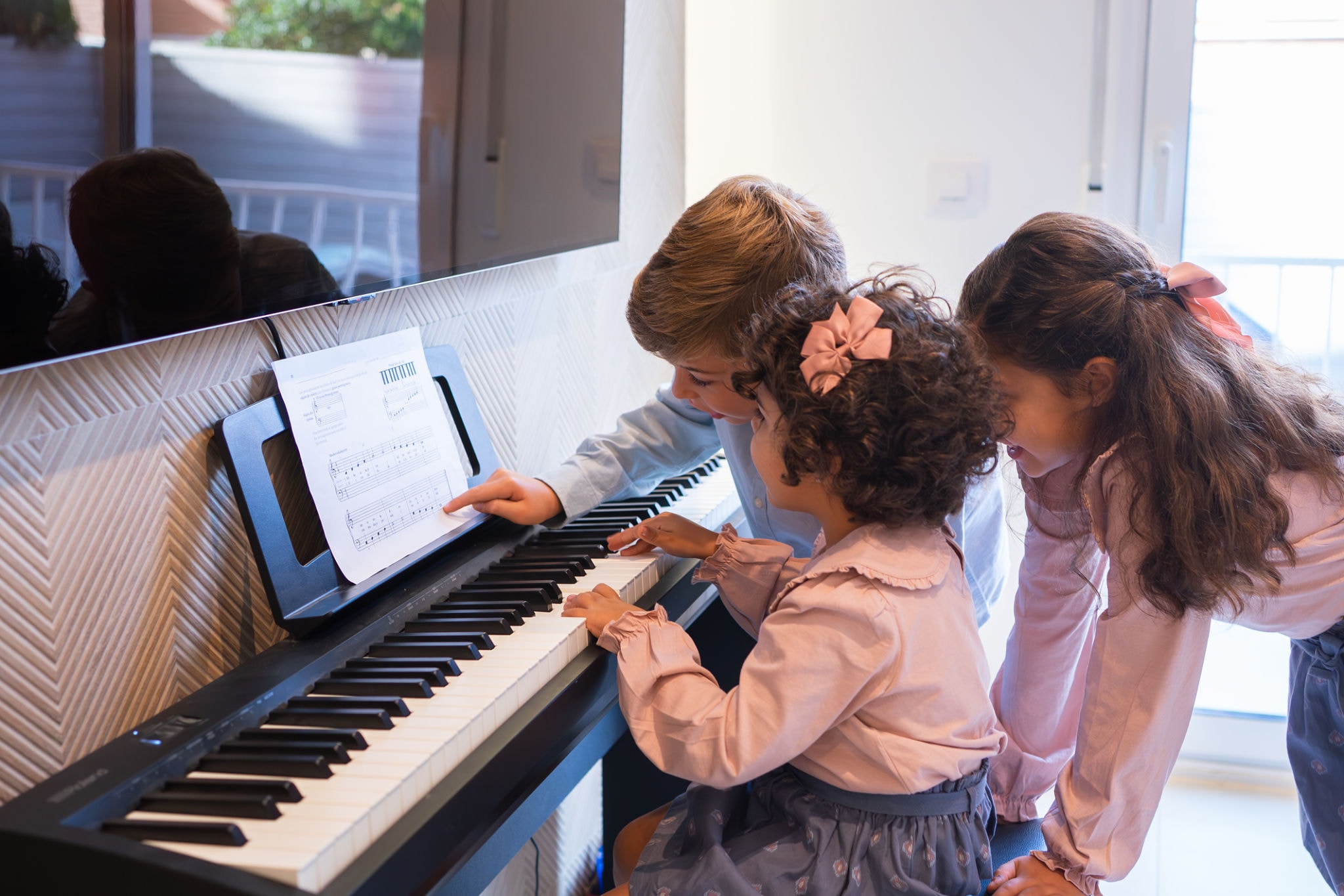 Child playing piano